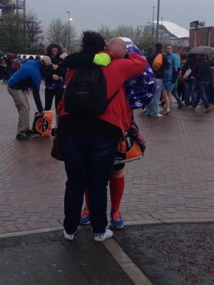 Paul Worthington after running the Manchester Marathon for the Miscarriage Association
