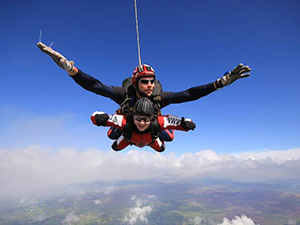 Rachael jumps from a plane to raise funds for the M.A.